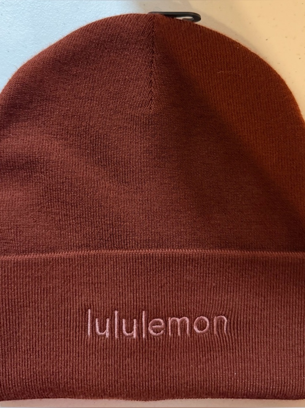 Lululemon Embroidered Beanie in Rust